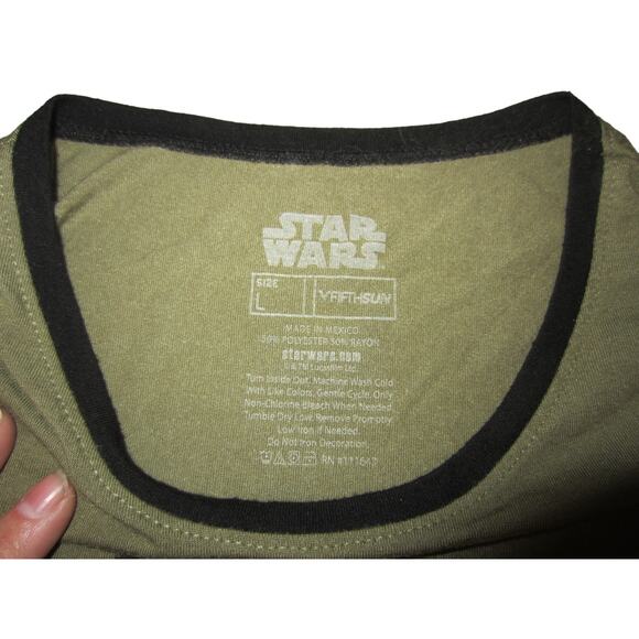 Star Wars Stormtroopers Graphic Tee Green Black Ringer Shirt Men’s Size L - Picture 5 of 6